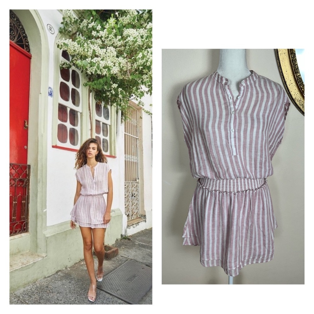 Rails Linen Blend Angelina Dress in Rose Stripe Size Small